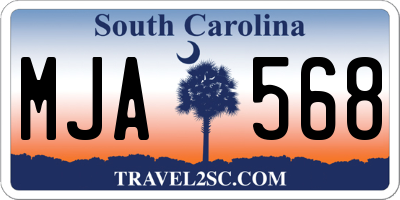 SC license plate MJA568