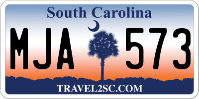 SC license plate MJA573
