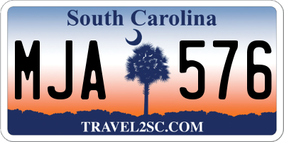 SC license plate MJA576
