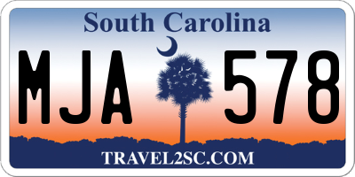 SC license plate MJA578