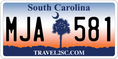 SC license plate MJA581