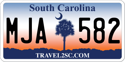 SC license plate MJA582