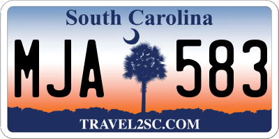 SC license plate MJA583