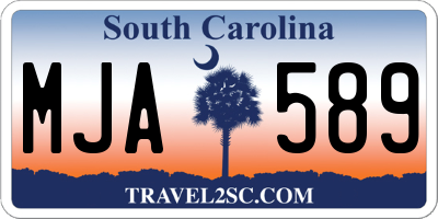 SC license plate MJA589