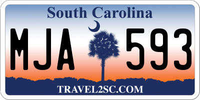 SC license plate MJA593