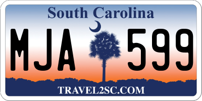 SC license plate MJA599