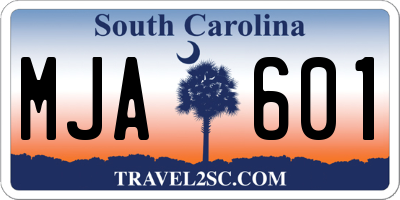 SC license plate MJA601