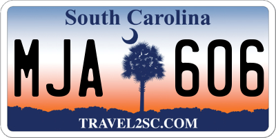 SC license plate MJA606