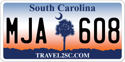 SC license plate MJA608