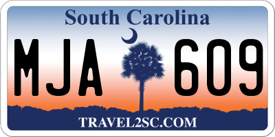 SC license plate MJA609
