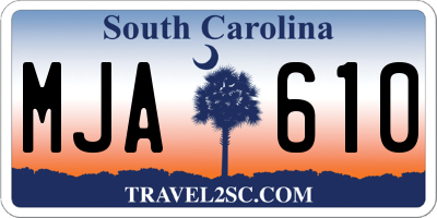 SC license plate MJA610