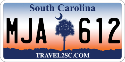 SC license plate MJA612