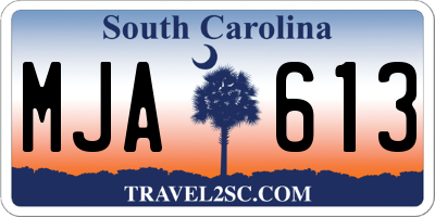 SC license plate MJA613