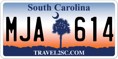 SC license plate MJA614