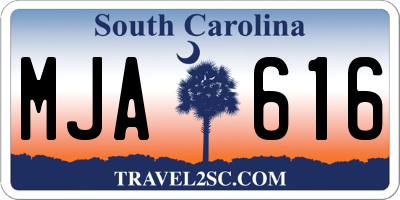 SC license plate MJA616