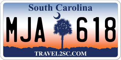 SC license plate MJA618