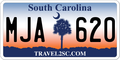 SC license plate MJA620