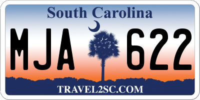 SC license plate MJA622