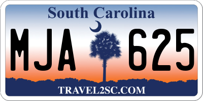 SC license plate MJA625