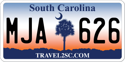 SC license plate MJA626