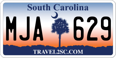 SC license plate MJA629