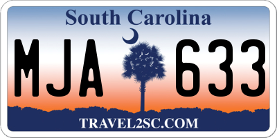 SC license plate MJA633