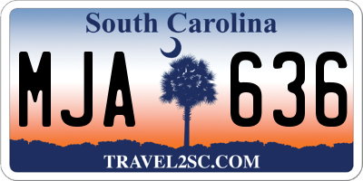 SC license plate MJA636