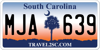 SC license plate MJA639