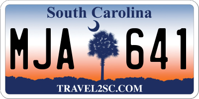 SC license plate MJA641