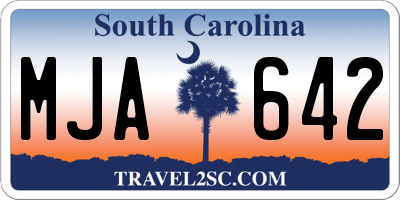 SC license plate MJA642