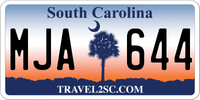 SC license plate MJA644
