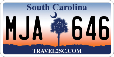 SC license plate MJA646