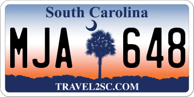 SC license plate MJA648