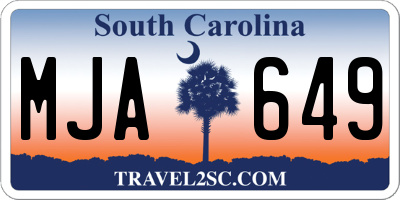SC license plate MJA649
