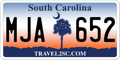 SC license plate MJA652