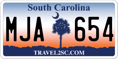 SC license plate MJA654