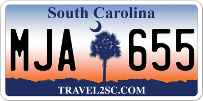 SC license plate MJA655