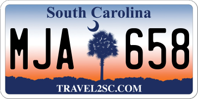 SC license plate MJA658