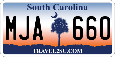 SC license plate MJA660