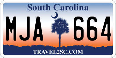 SC license plate MJA664
