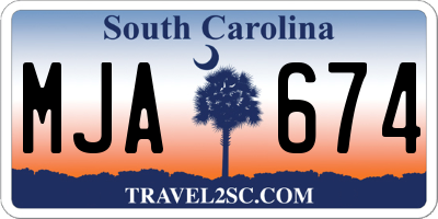 SC license plate MJA674