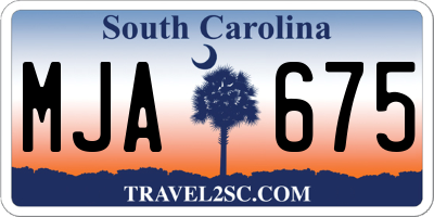 SC license plate MJA675