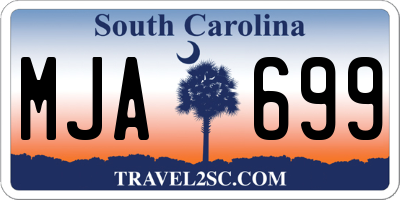 SC license plate MJA699