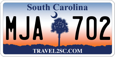SC license plate MJA702