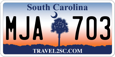 SC license plate MJA703