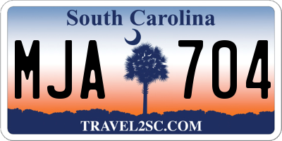 SC license plate MJA704