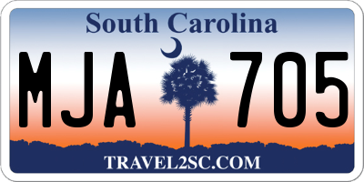 SC license plate MJA705