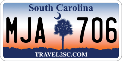 SC license plate MJA706