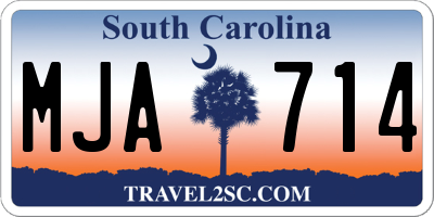 SC license plate MJA714