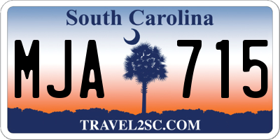 SC license plate MJA715